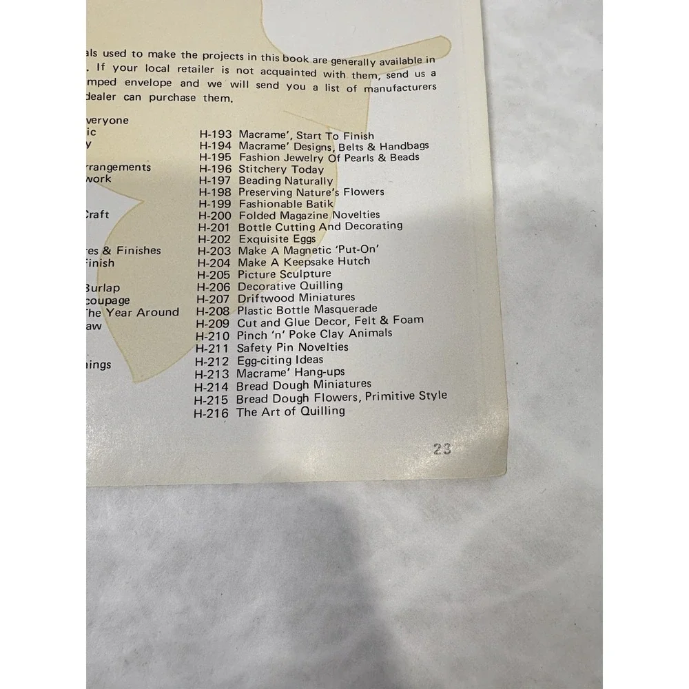 Vintage 1974 The Art Of‎ Quilling Craft Booklet 23 Pages Carol Dreesen Paper